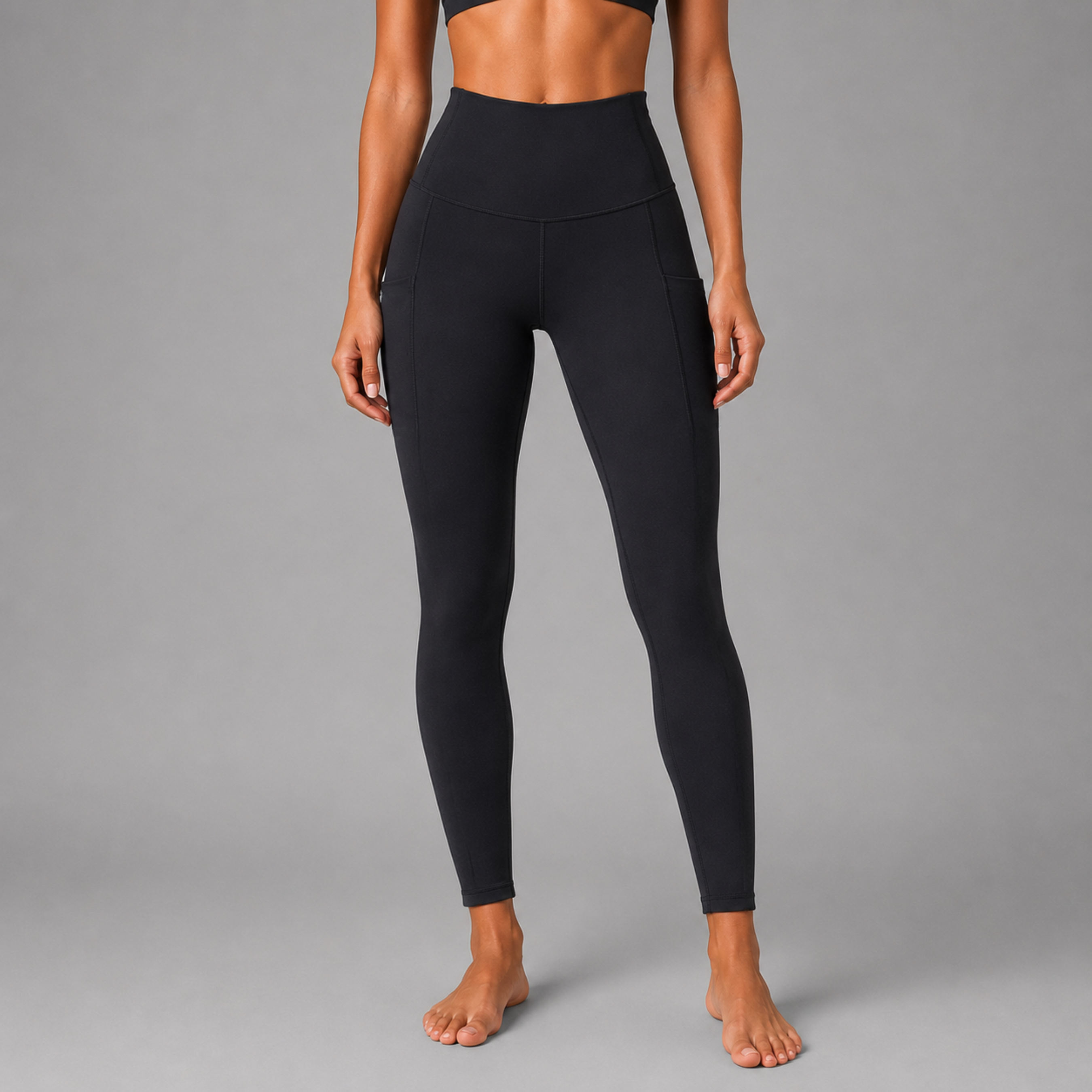 THR9VE ASCENT Pocket Leggings in black — front view
