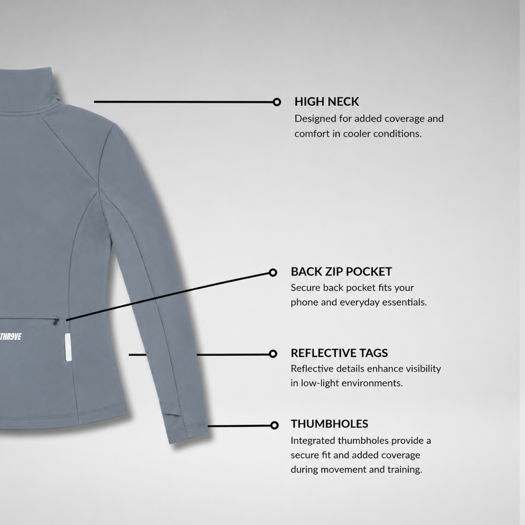 THR9VE ASCENT Long-Sleeve Jacket in blue — back view