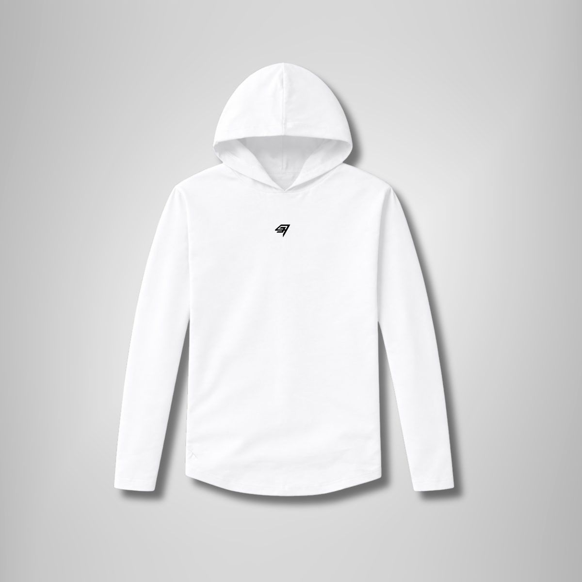 THR9VE BELIEF TENCEL Curve Hoodie in white — front view
