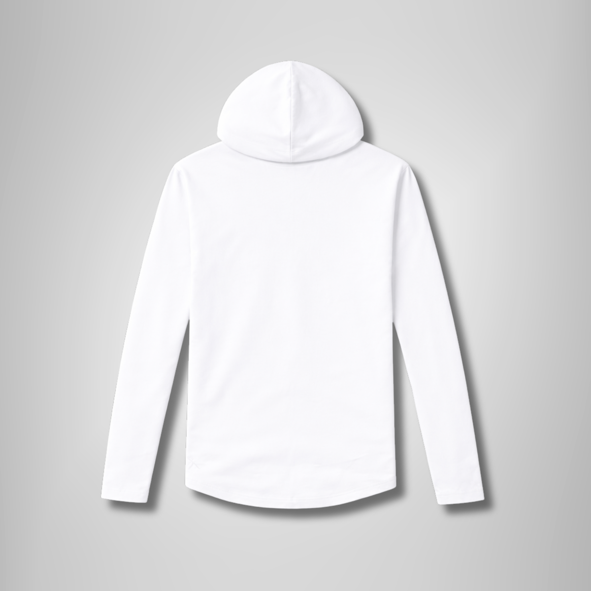 THR9VE BELIEF TENCEL Curve Hoodie in white — back view