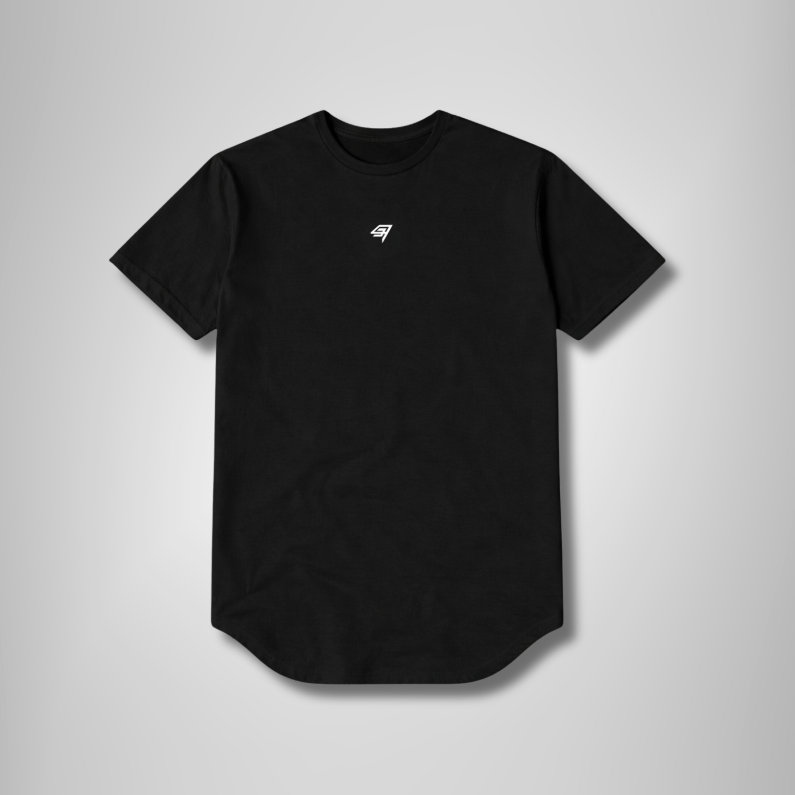 THR9VE BELIEF TENCEL Curve T-Shirt in black — front view