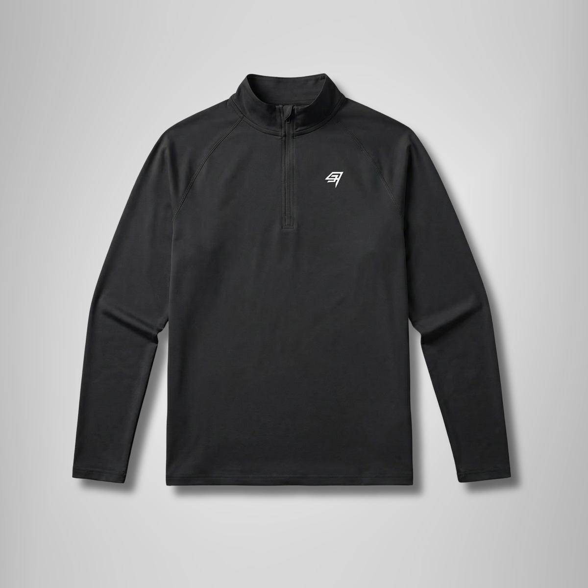THR9VE PROCESS Performance Half-Zip Long Sleeve in black — front view