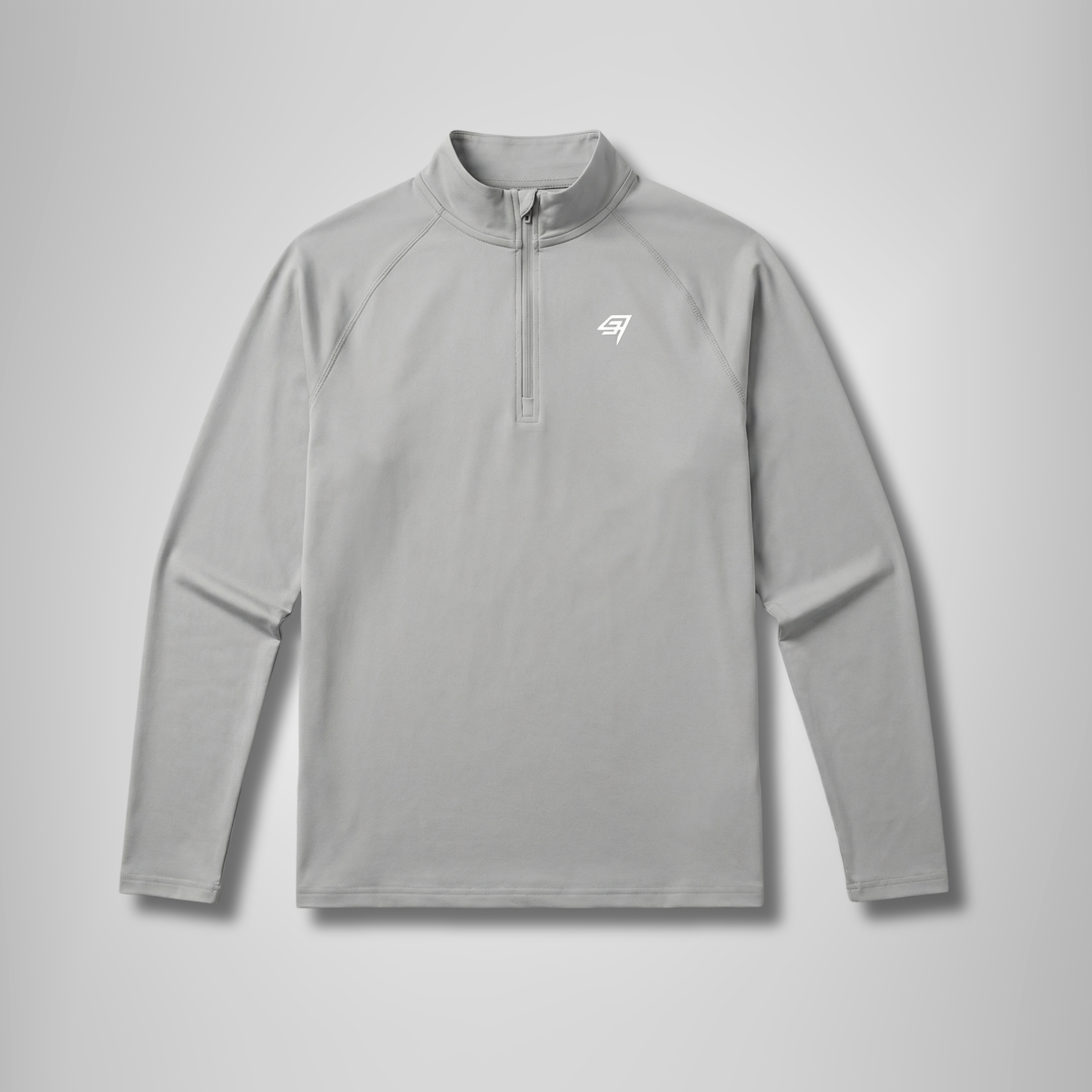 THR9VE PROCESS Performance Half-Zip Long Sleeve in light grey — front view