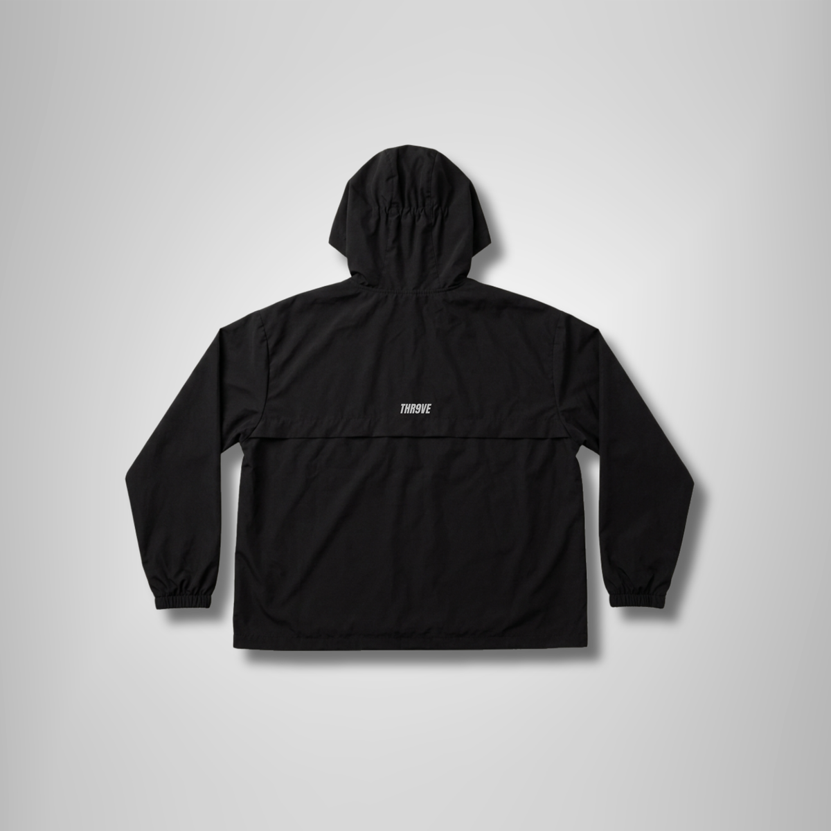 THR9VE PROCESS Lightweight Windbreaker in black — back view