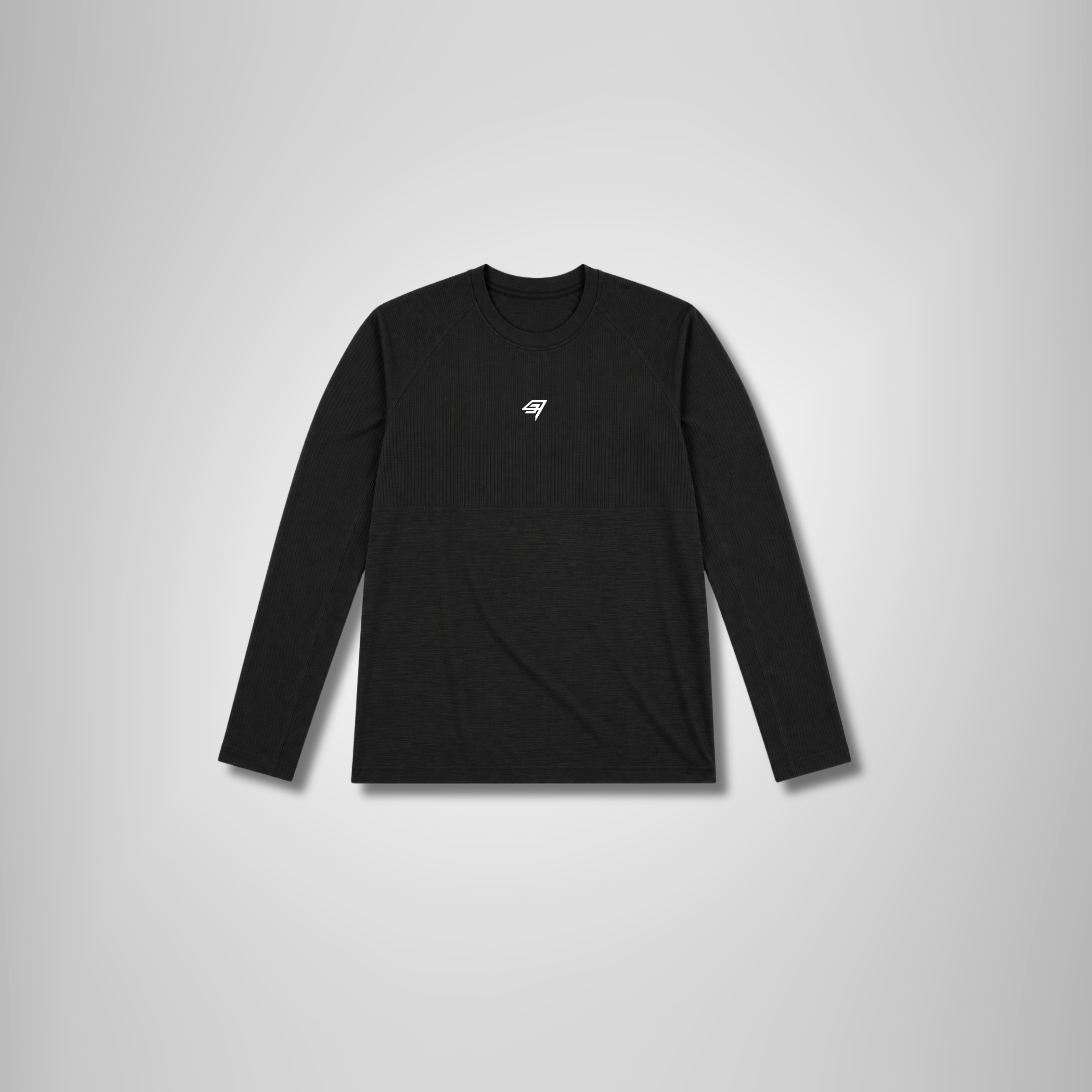 THR9VE PROCESS Long Sleeve Tee in black — front view