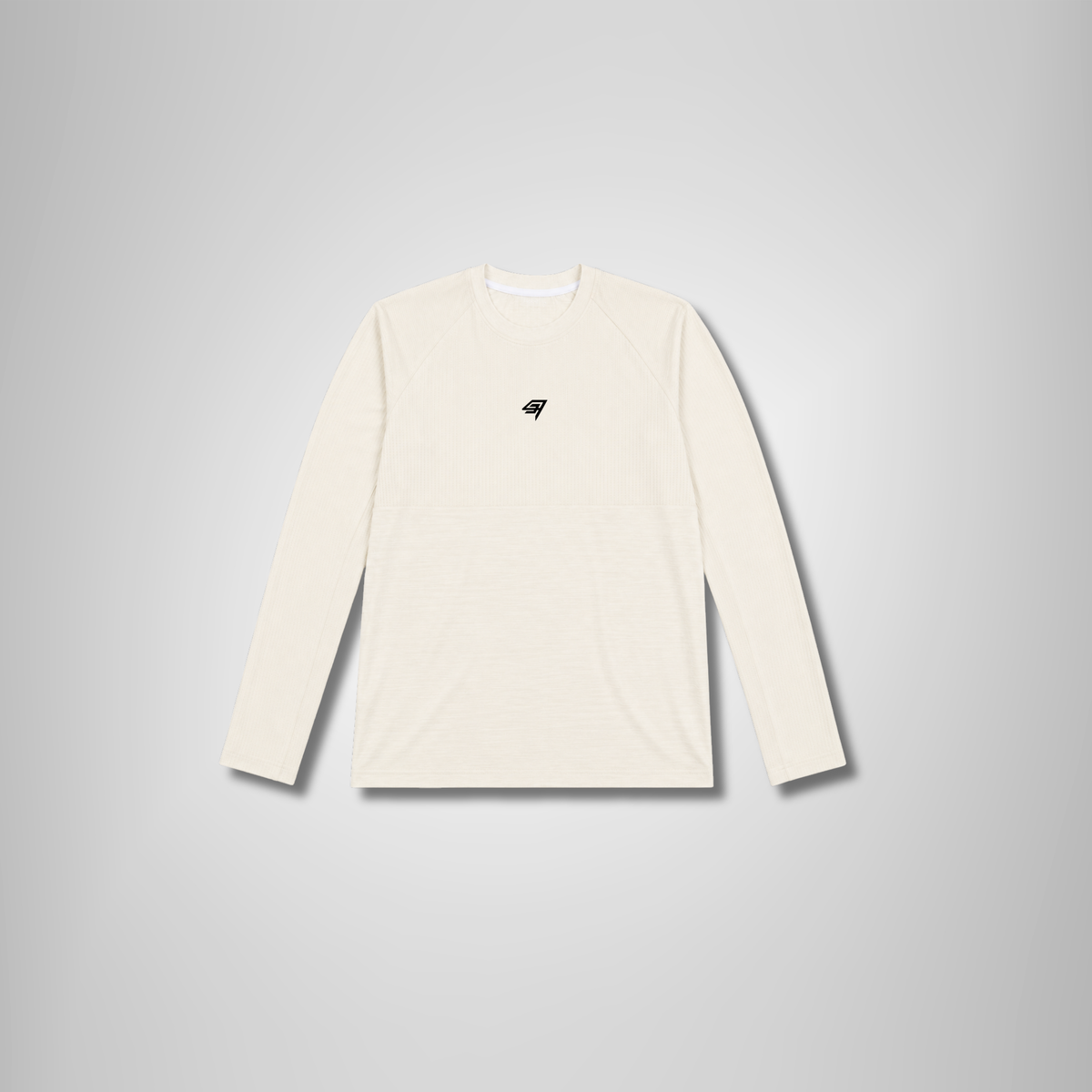 THR9VE PROCESS Long Sleeve Tee in cream white — front view