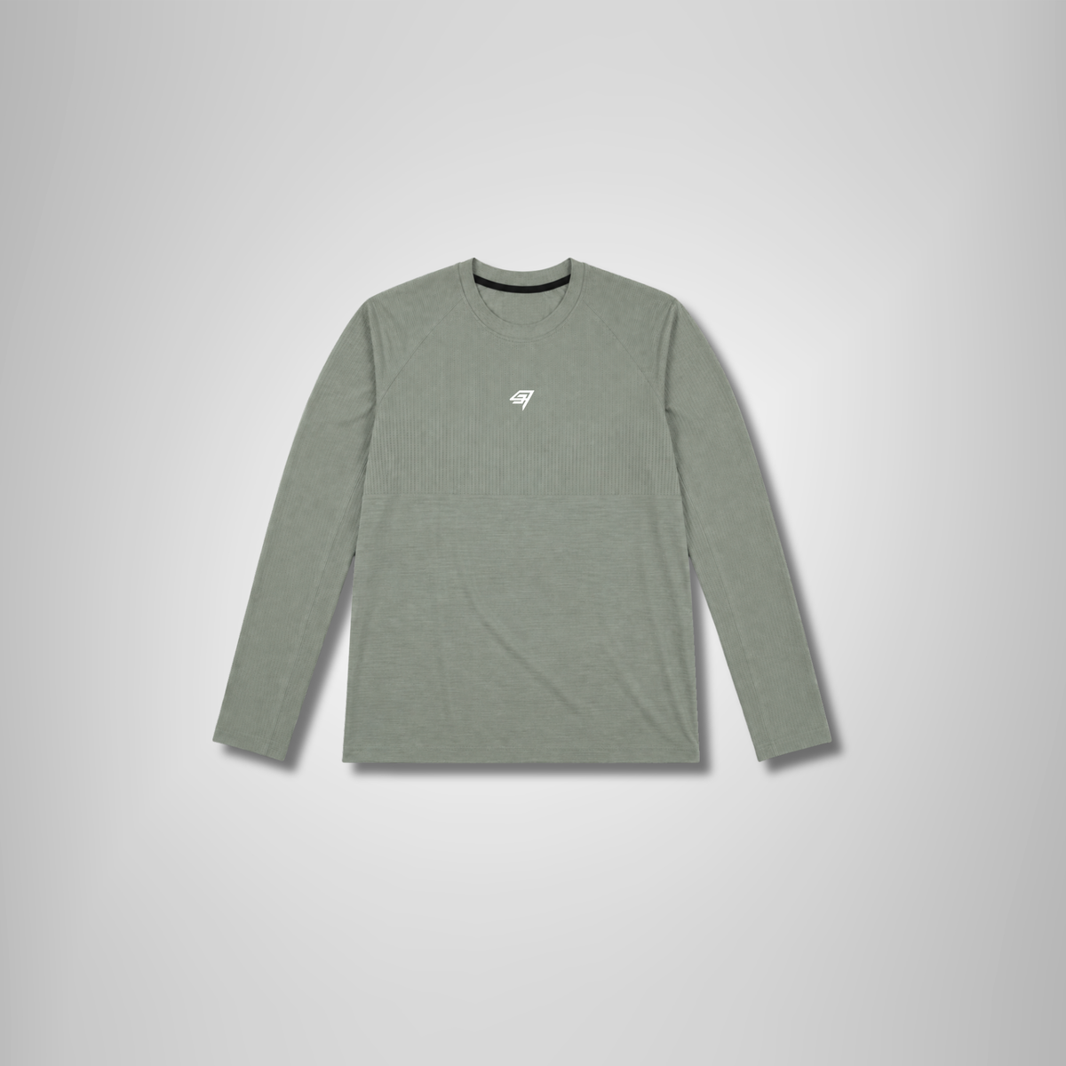 THR9VE PROCESS Long Sleeve Tee in green — front view